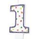 Purple Outline Number 1 Birthday Candle